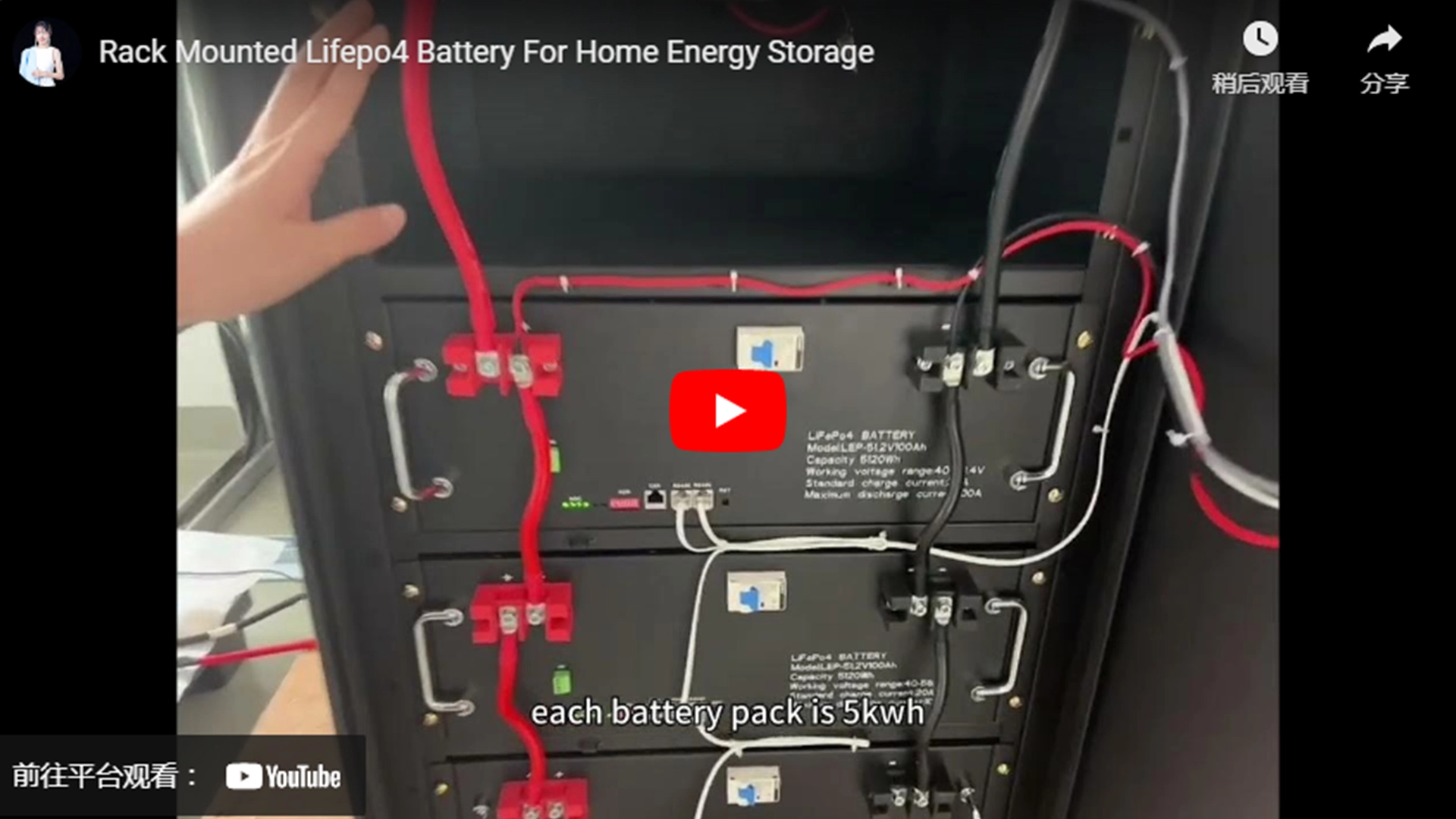 Rack Mounted Lifepo4 Battery For Home Energy Storage